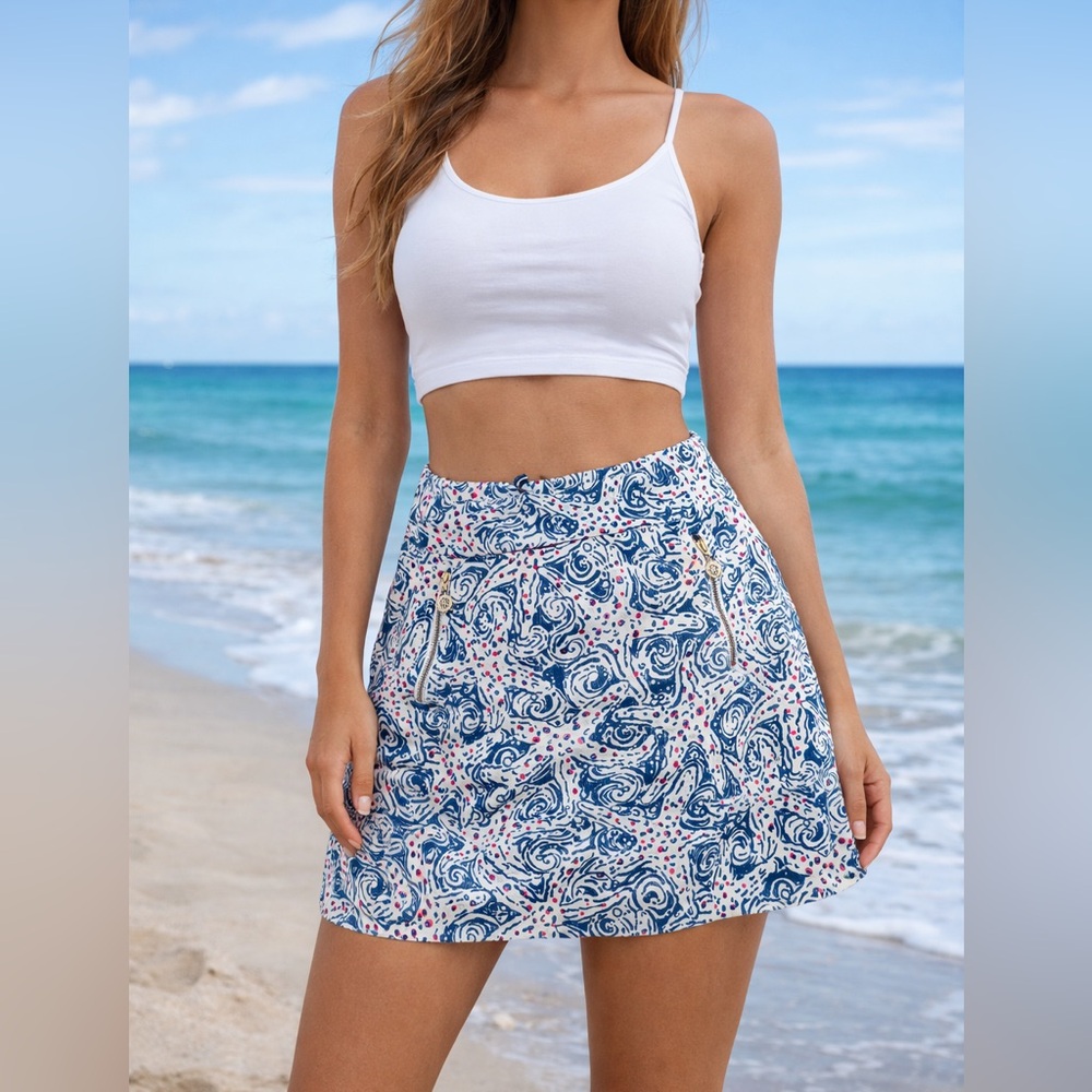 Lilly Pulitzer Marigold Skirt Indigo Star Crush Size 2